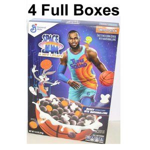 4 Boxes Space Jam A New Legacy Lebron James Cereal Tune Squad Movie Collectible